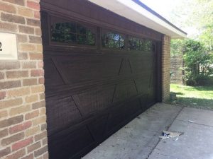 wooden two car garage door